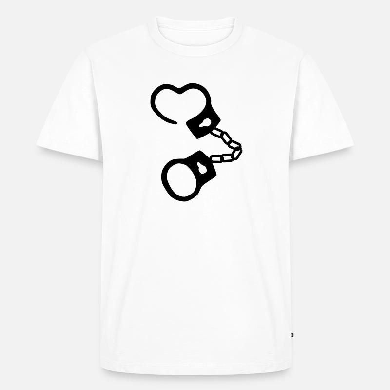 Handschellen - Männer Premium Bio T-Shirt - Weiß