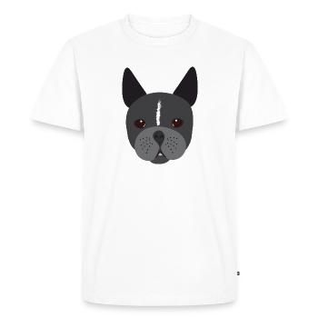 Bulldog français - T-shirt Premium bio Homme - blanc - Devant - Nico (187cm)