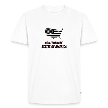 Conferderate States of America + Silhouette USA - Men's Premium Organic T-Shirt - white - Front - Nico (187cm)