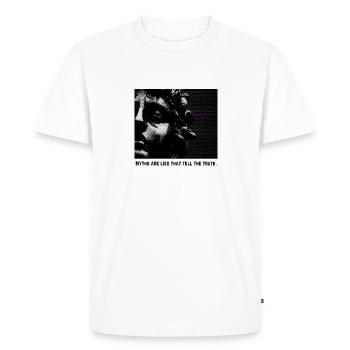 E-Boy Dark Quote Aristotle - Men's Premium Organic T-Shirt - white - Front - Nico (187cm)