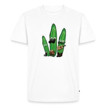 Randonnée, randonneurs, concombres, trio, camping - T-shirt Premium bio Homme - blanc - Devant - Nico (187cm)