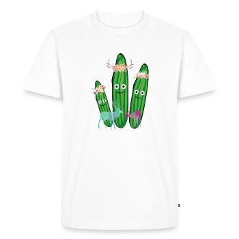 Cucumbers, deer, deer, antlers, flower wreath, flowers - Men's Premium Organic T-Shirt - white - Front - Nico (187cm)