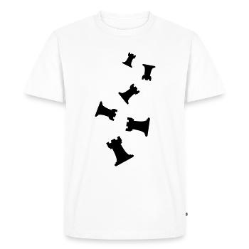 Tour de pièce d’échecs - T-shirt Premium bio Homme - blanc - Devant - Nico (187cm)