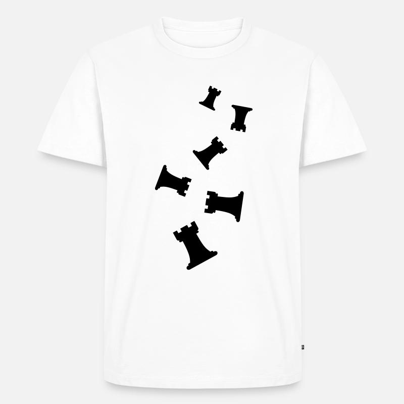 Schachfigur Turm - Männer Premium Bio T-Shirt - Weiß
