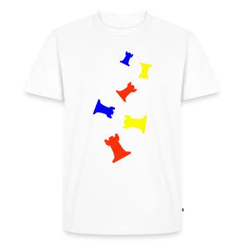 Tour de pièce d’échecs - T-shirt Premium bio Homme - blanc - Devant - Nico (187cm)