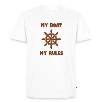 My Boat My Rules Boot Sayings - Men's Premium Organic T-Shirt - white - Front - Nico (187cm)