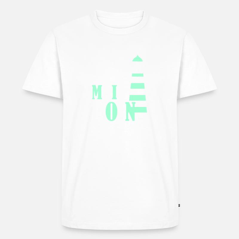 Leuchturm moin türkis - Männer Premium Bio T-Shirt - Weiß