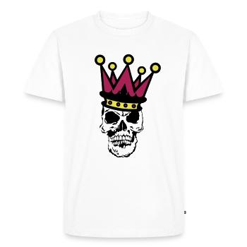 tete de mort couronne - T-shirt Premium bio Homme - blanc - Devant - Nico (187cm)