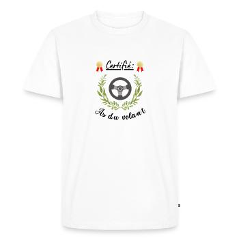 Certifié : As du volant - T-shirt Premium bio Homme - blanc - Devant - Nico (187cm)