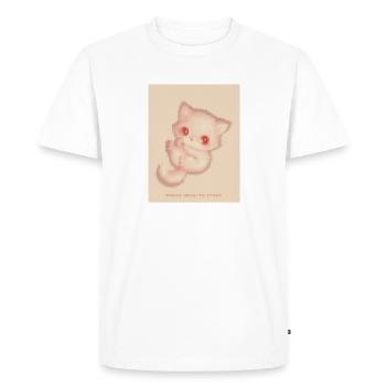 8bit Pixel chat mignon - T-shirt Premium bio Homme - blanc - Devant - Nico (187cm)