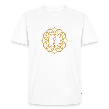 Connected to the source transparent yellow pink - Men's Premium Organic T-Shirt - white - Front - Nico (187cm)