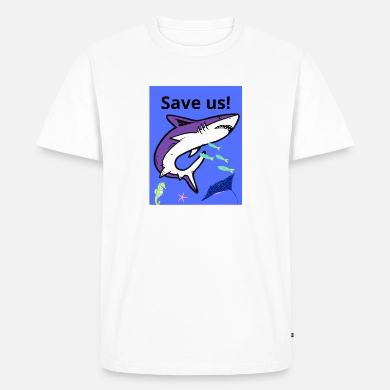 Save us - Männer Premium Bio T-Shirt - Weiß