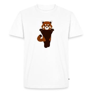 Panda roux debout - T-shirt Premium bio Homme - blanc - Devant - Nico (187cm)