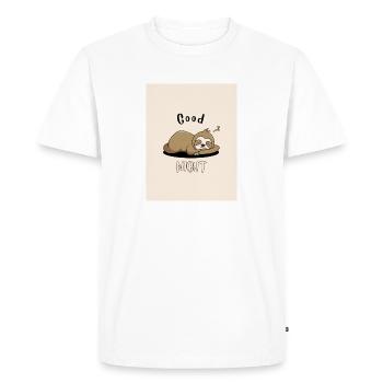 Sleeping Sloth / Good night🦥 - Men's Premium Organic T-Shirt - white - Front - Nico (187cm)
