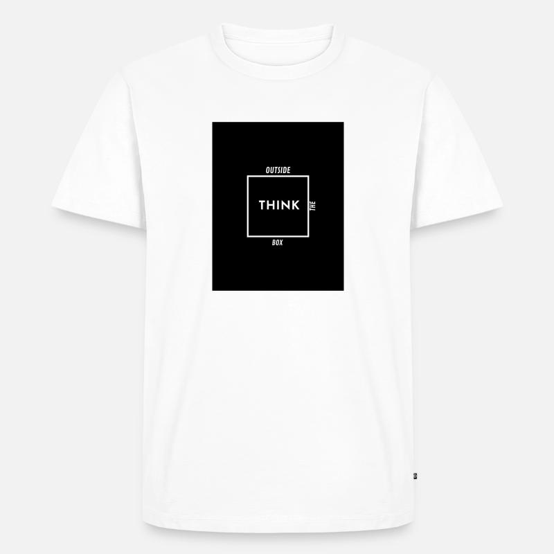 Think outside the Box - Männer Premium Bio T-Shirt - Weiß