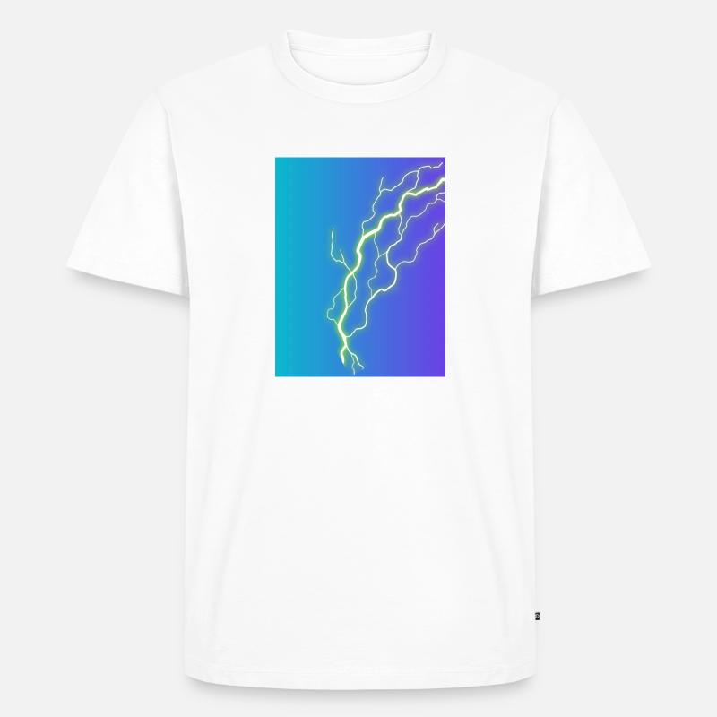 blauer blitz - Männer Premium Bio T-Shirt - Weiß