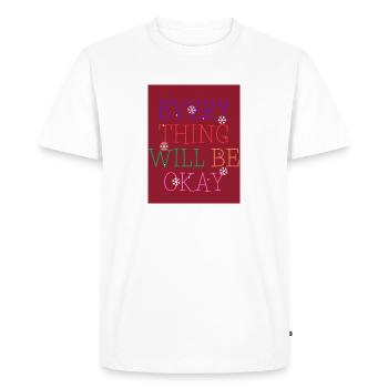 Rouge Flocons de neige Noël Occasion T shirt - T-shirt Premium bio Homme - blanc - Devant - Nico (187cm)