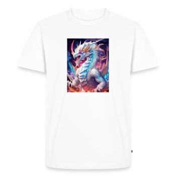Astra le Dragon Céleste des Étoiles - T-shirt Premium bio Homme - blanc - Devant - Nico (187cm)