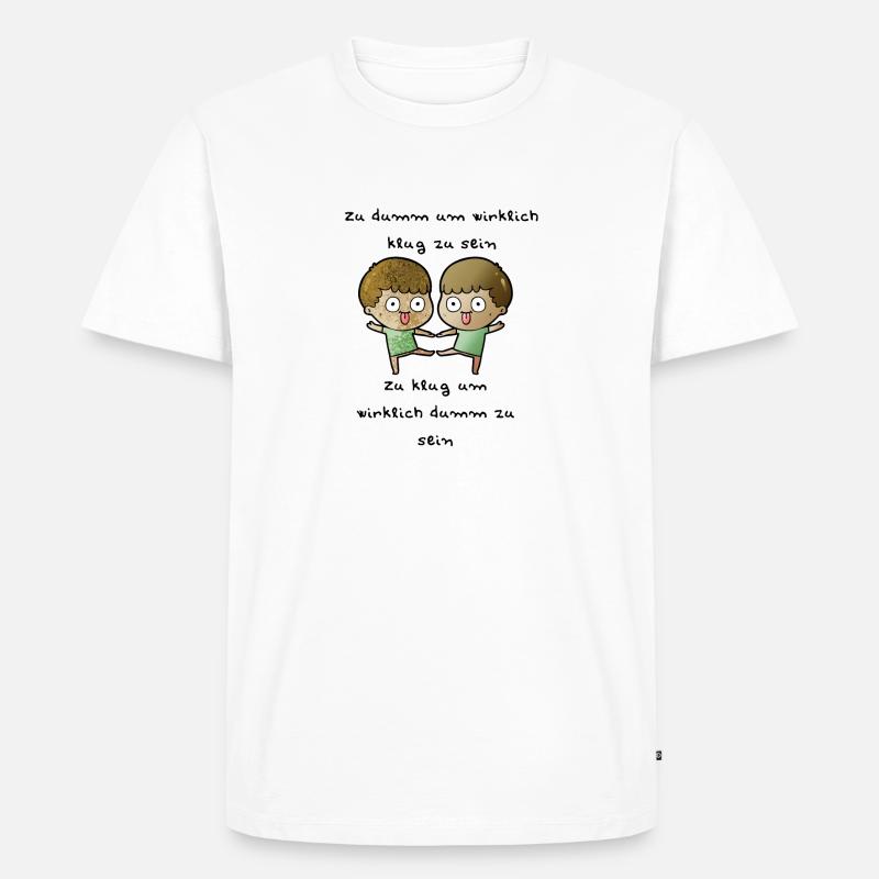 zu dumm oder zu klug - Männer Premium Bio T-Shirt - Weiß