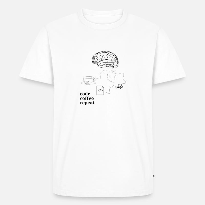 Code Coffee T-hirt - Männer Premium Bio T-Shirt - Weiß