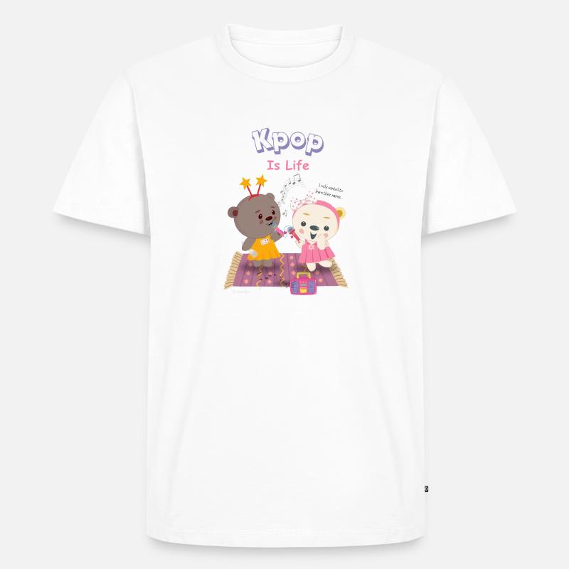 Lean & Loo Kpop Hemd - Männer Premium Bio T-Shirt - Weiß