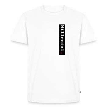 Millenial fond noir - T-shirt Premium bio Homme - blanc - Devant - Nico (187cm)