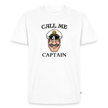 Appelez-moi le capitaine - T-shirt Premium bio Homme - blanc - Devant - Nico (187cm)