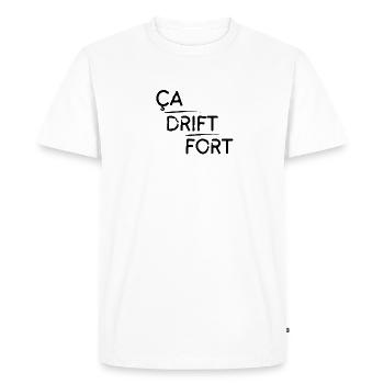 Ça drift fort motif Noir - T-shirt Premium bio Homme - blanc - Devant - Nico (187cm)