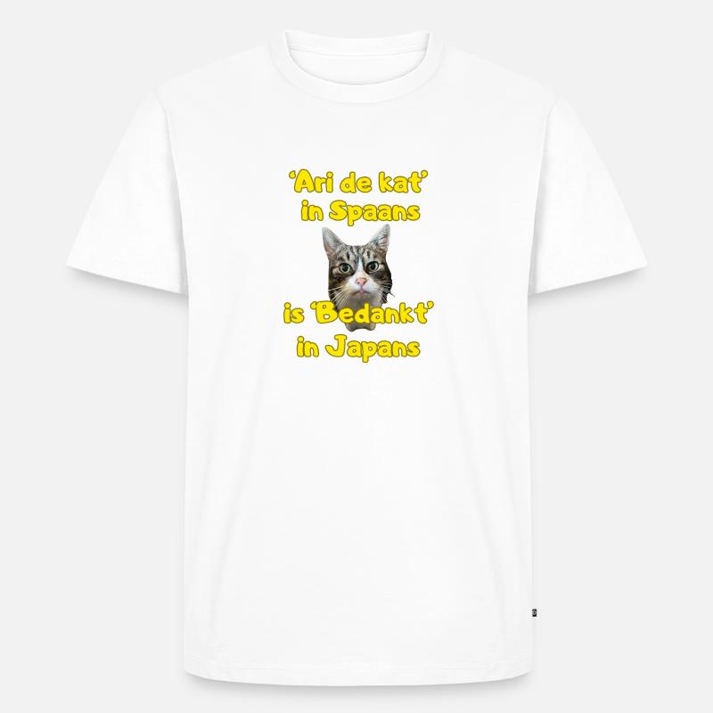 Ari die Katze - Männer Premium Bio T-Shirt - Weiß