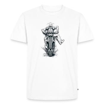 Motorcycle | Spirit | Biker | Motorcyclist - Men's Premium Organic T-Shirt - white - Front - Nico (187cm)