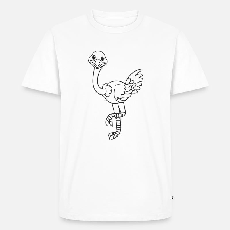 Strauß, Vogel Strauß, Geschenk, Geschenkidee - Männer Premium Bio T-Shirt - Weiß
