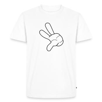 Comic hand - white glove give me five 3 fingers - Men's Premium Organic T-Shirt - white - Front - Nico (187cm)