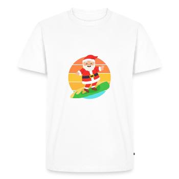 Père Noël surf - T-shirt Premium bio Homme - blanc - Devant - Nico (187cm)