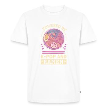 Powered By K-Pop And Ramen - Men's Premium Organic T-Shirt - white - Front - Nico (187cm)