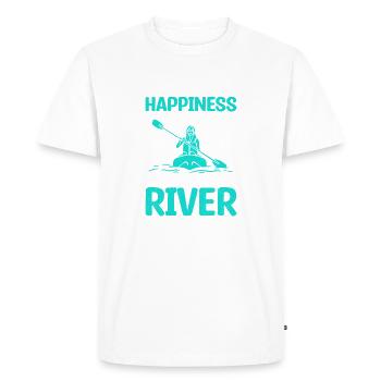 Rivière et pagaie Drôle de kayak Aviron Kayak - T-shirt Premium bio Homme - blanc - Devant - Nico (187cm)