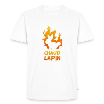 Chaud lapin - T-shirt Premium bio Homme - blanc - Devant - Nico (187cm)
