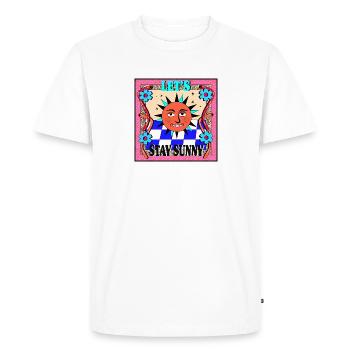 Stay Sunny_ Retro Design - Men's Premium Organic T-Shirt - white - Front - Nico (187cm)