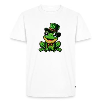 Porte-bonheur Grenouille Cylindre de la Saint-Patrick - T-shirt Premium bio Homme - blanc - Devant - Nico (187cm)