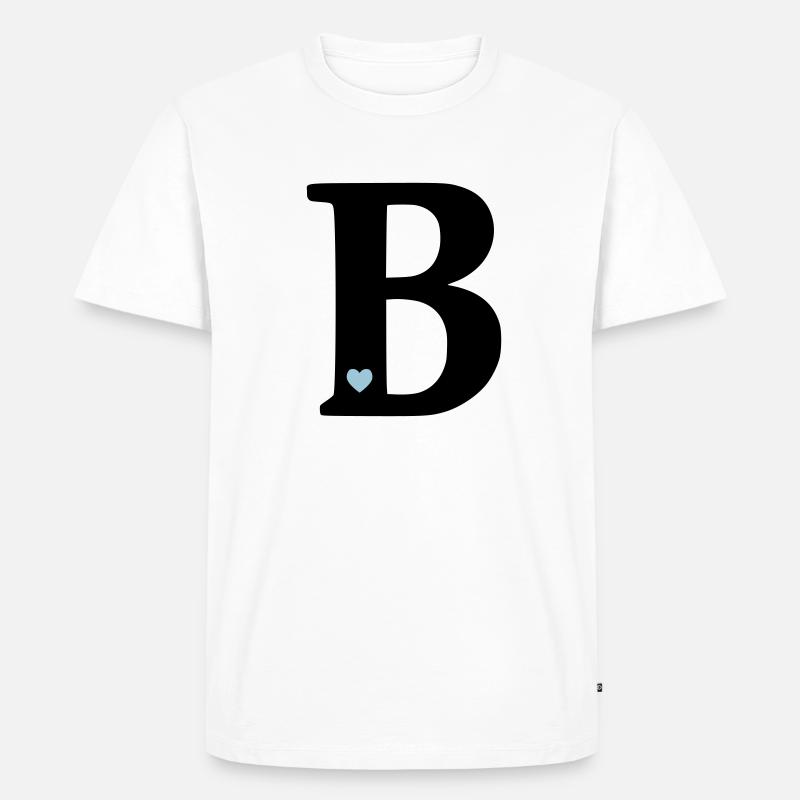 Buchstabe B Anfangsbuchstabe - Männer Premium Bio T-Shirt - Weiß