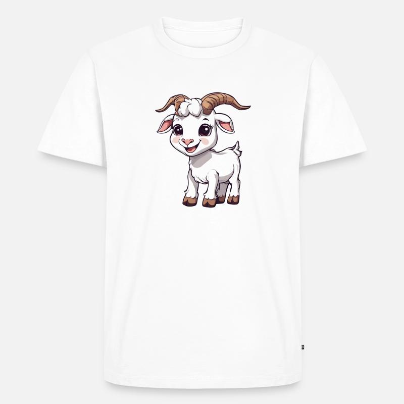 Ziege - Männer Premium Bio T-Shirt - Weiß