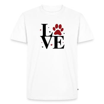 Patte d’amour - T-shirt Premium bio Homme - blanc - Devant - Nico (187cm)