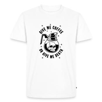 Donnez-moi du café ou donnez-moi la mort - T-shirt Premium bio Homme - blanc - Devant - Nico (187cm)
