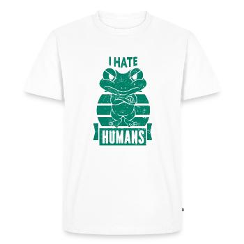 Grenouille - Animal amphibien - T-shirt Premium bio Homme - blanc - Devant - Nico (187cm)