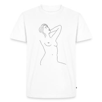 Filigrane, Minimaliste Lineart - Dessin - T-shirt Premium bio Homme - blanc - Devant - Nico (187cm)