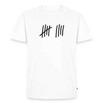 9 coups / / 9 fois / / Anniversaire / / cadeau - T-shirt Premium bio Homme - blanc - Devant - Nico (187cm)