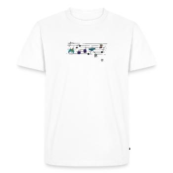 Les oiseaux font de la musique - T-shirt Premium bio Homme - blanc - Devant - Nico (187cm)