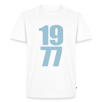 2232 1977 - Men's Premium Organic T-Shirt - white - Front - Nico (187cm)