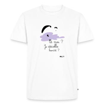 Body décolle bientot rose - T-shirt Premium bio Homme - blanc - Devant - Nico (187cm)