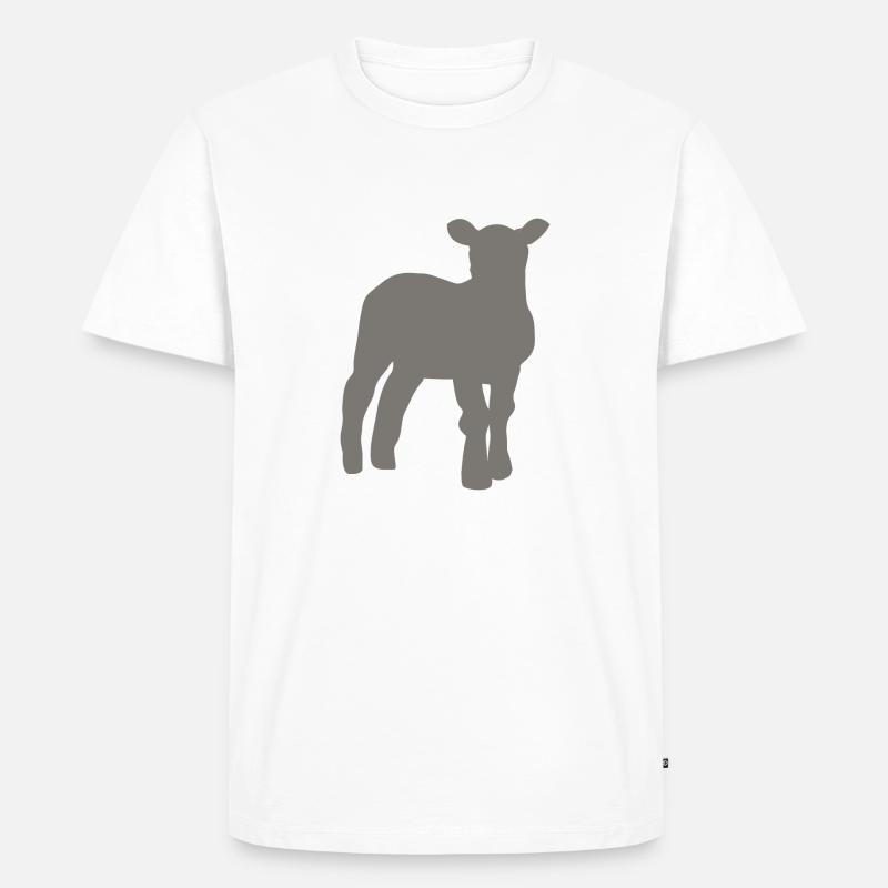 Lamm - Männer Premium Bio T-Shirt - Weiß
