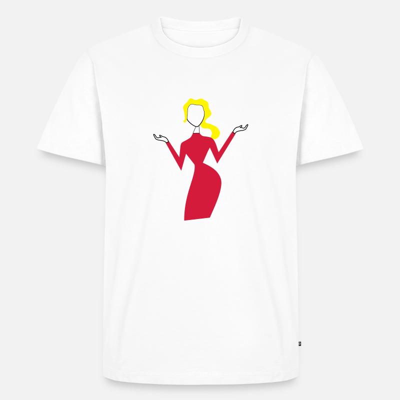 frau - Männer Premium Bio T-Shirt - Weiß